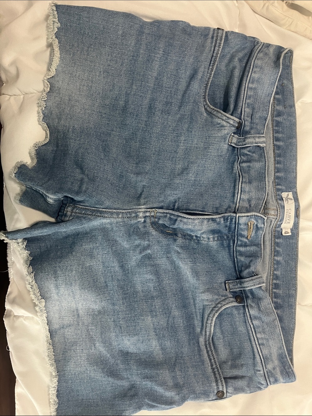 Carve Designs Light Blue Distressed Denim Shorts